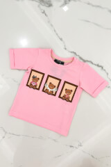 Bear Hug Mini T-Shirt Από Βαμβάκι - Pink - Εικόνα 9