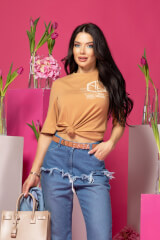 Street Style Star T-Shirt Από Βαμβάκι - Mocha - Εικόνα 11