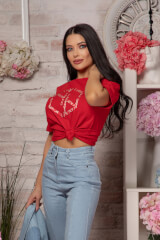 Love Your Way T-Shirt Από Βαμβάκι - Luxury Red - Εικόνα 9