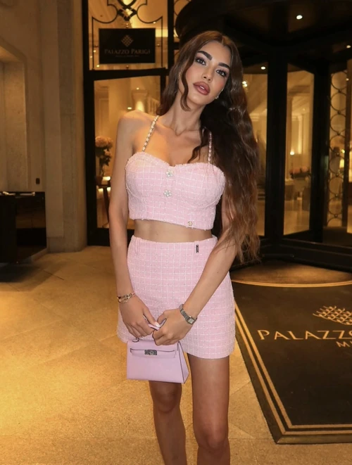 Casual Luxe Φούστα-Παντελόνι Από Μπουκλέ - Baby Pink